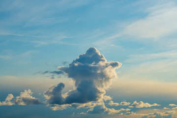 rain Cumulus clouds in a blue sky