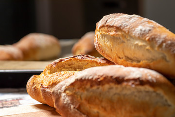 Healthy and clean homemade bread on quarantine days