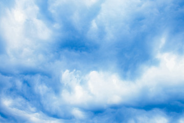 a Clouds fluffy in the sky storm on nature background. Danger before the rain.