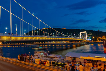 night in the city of Budapest in Hungary