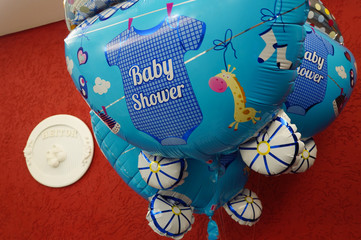 Balloons Baby shower. It's a boy. Blue theme. 