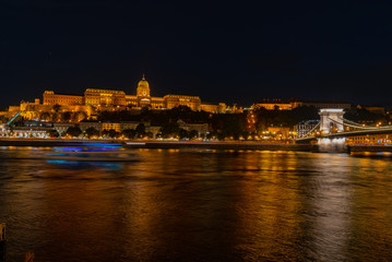 Naklejka premium night in the city of Budapest in Hungary