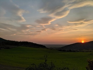 Obraz premium sunset over the mountains