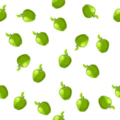 pattern juicy green ripe green Apple on a white background 