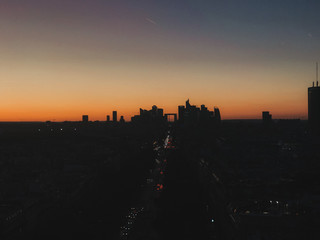 sunset in the city Paris 