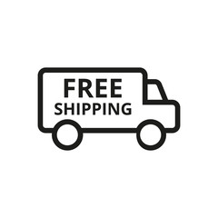 Free shipping icon on white background.