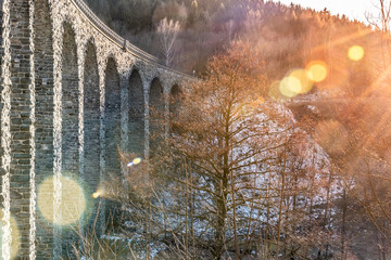 Novina Viaduct - old stone railway bridge near Krystofovo Udoli, Czech Republic