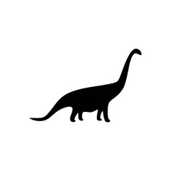 Fototapeta premium Dinosaur icon symbol Flat vector illustration for graphic and web design.