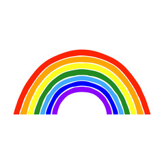 Rainbow icon. Front view. Hand drawn vector graphic illustration. Isolated object on a white background. Isolate.