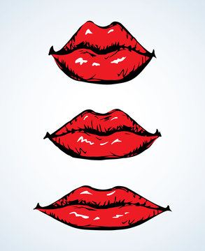Lips. Vector drawing icon sign
