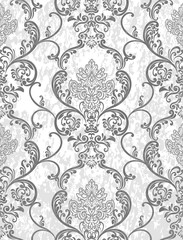 Damask pattern element. Classic luxury old-fashioned ornament grunge background. Royal victorian texture for wallpaper, textile, fabric, wrapping. Exquisite floral baroque patterns.