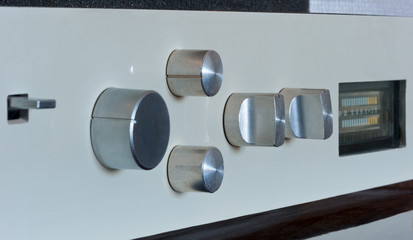 Front panel of a homemade amplifier.