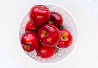  Beautiful apple still life, red apples on a white background