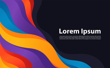 Modern colorful flow poster. Wave Liquid shape in color background.