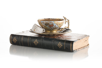 Turkish coffee, Turkish delight on old book