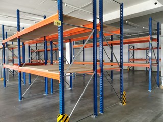 empty heavy duty racks in a company as production is at a standstill