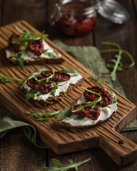 bruschetta with tomato and cheese