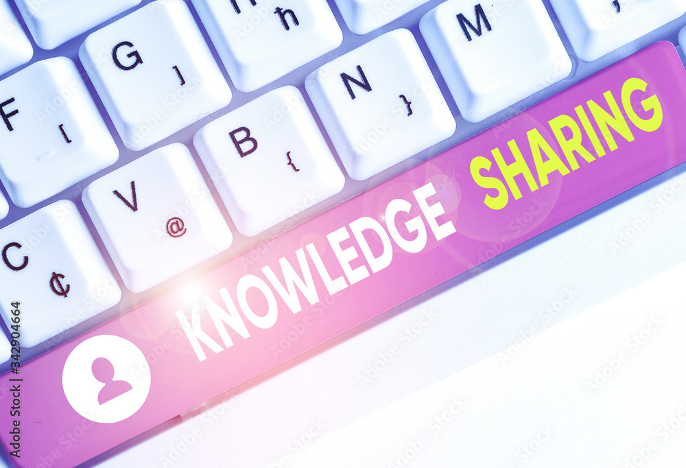 Poster conceptual hand writing showing knowledge sharing. concept meaning deliberate exchange of informatio