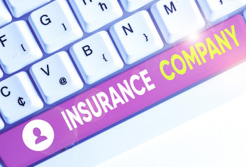Conceptual hand writing showing Insurance Company. Concept meaning company that offers insurance...