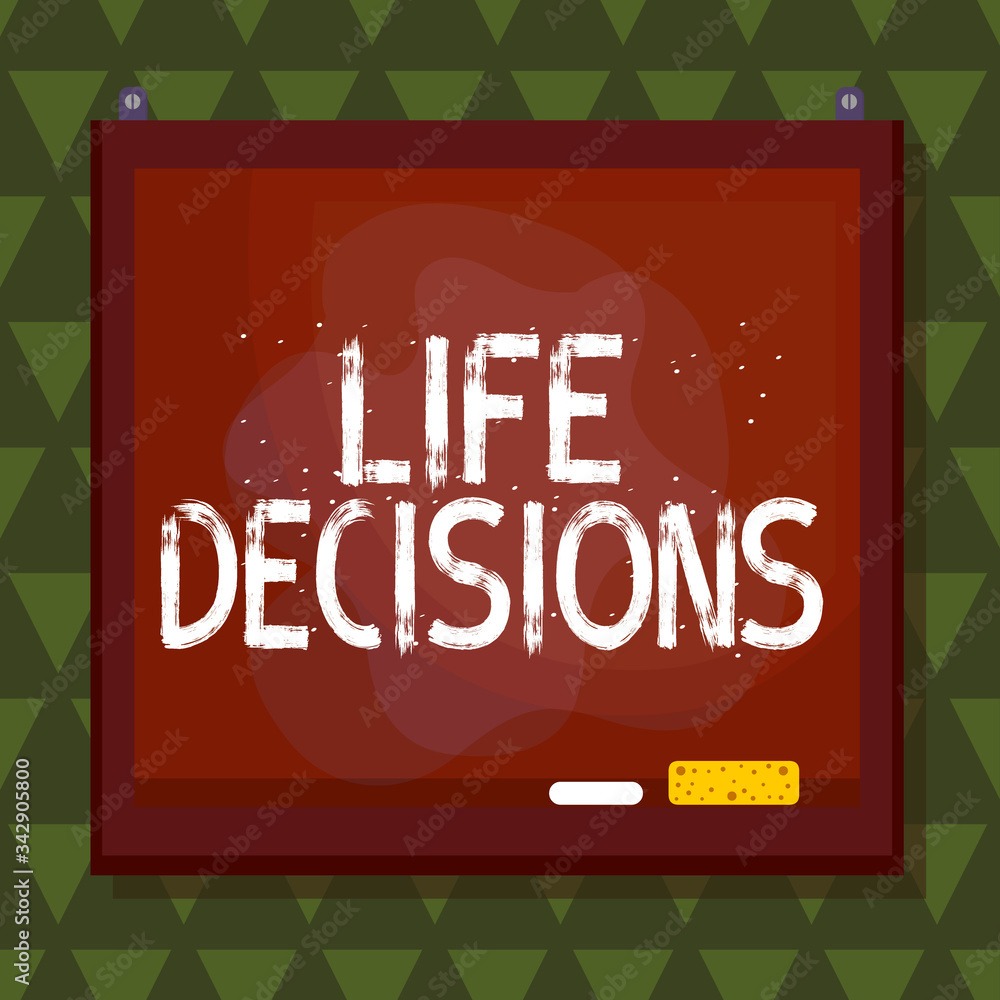 Aufkleber conceptual hand writing showing life decisions. concept meaning an important decision which you make