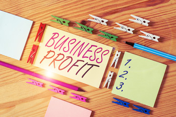 Word writing text Business Profit. Business photo showcasing the amount of revenue gained from a...