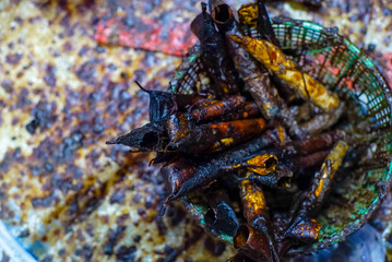 Surakarta Indonesia April 27 2020 : Beautiful Batik Motif of Surakarta Indonesia is a traditional culture from Indonesia with bokeh background, Batik Tulis