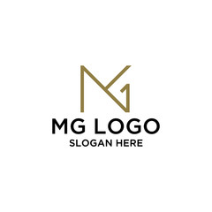 MG letter logo with a simple concept and line design