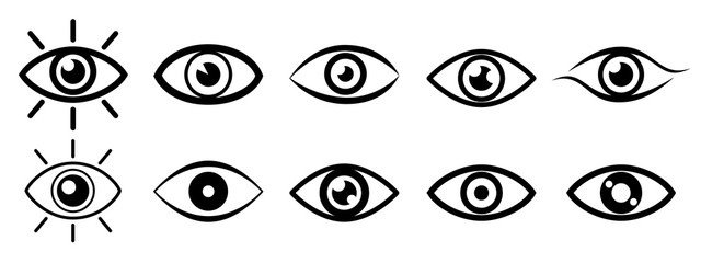 Fototapeta Set eye icons, vision sign – stock vector obraz