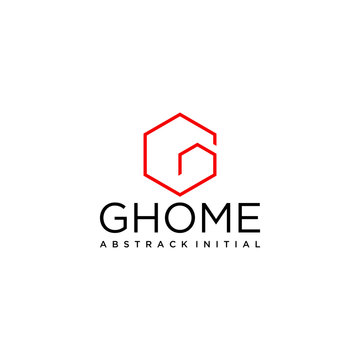G letter logo with home abstract design concept and line vector
