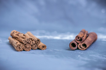 Chinese cassia originated from China and ceylon cinnamon verum from Sri Lanka bark sticks on a...