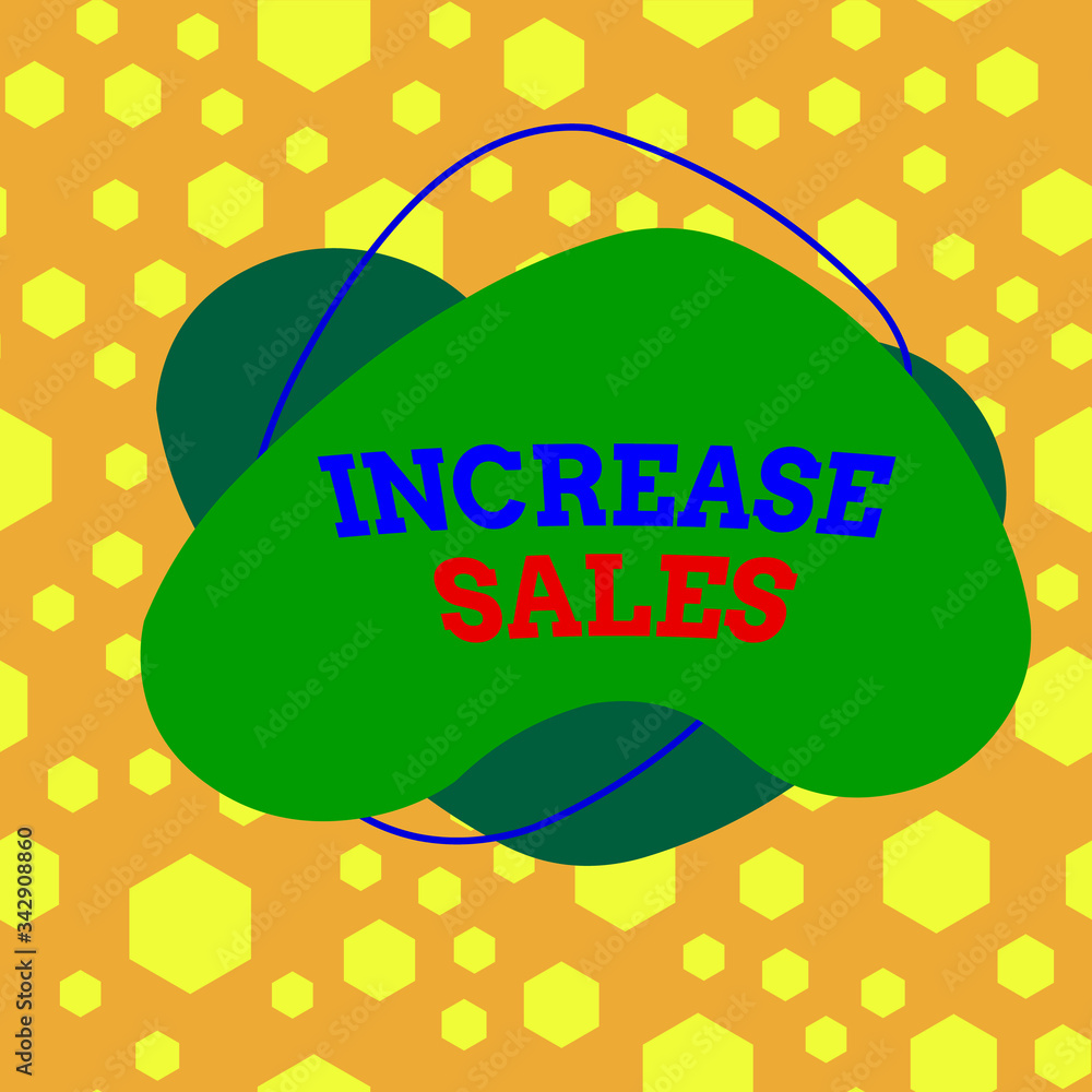 Poster text sign showing increase sales. business photo text a high number of customers completed the sales