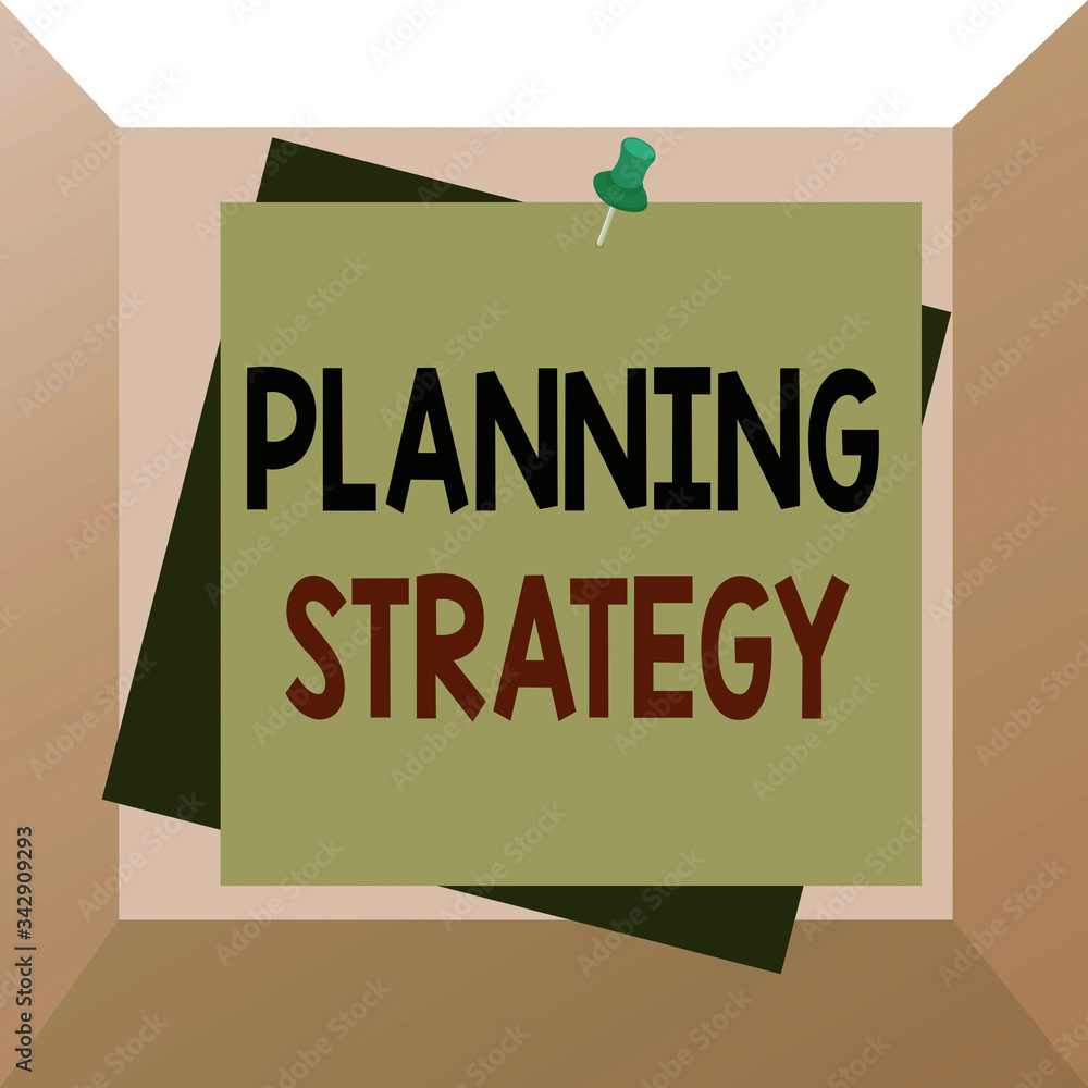 Poster conceptual hand writing showing planning strategy. concept meaning systematic process of envisioning