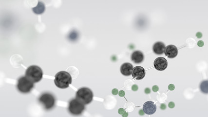 Chemical molecules 3D illustration