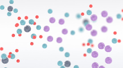 Chemical molecules 3D illustration