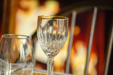 champagne glasses on the table