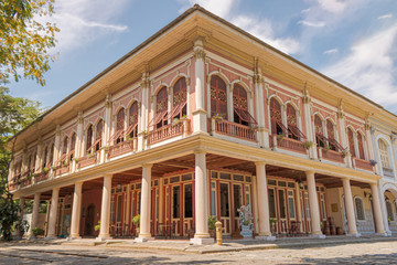 Fototapeta na wymiar An old house at Parque Historico de Guayaquil
