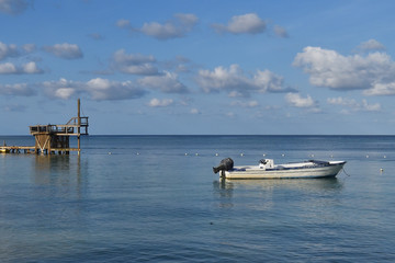 Boat in the caribean sea