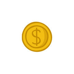 dollar coin doodle icon, vector illustration