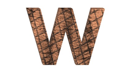 3D ENGLISH ALPHABET MADE OF GRILLED BEEF STAKE : W