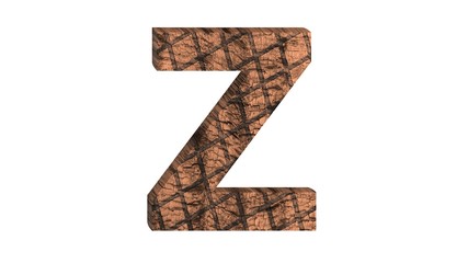 3D ENGLISH ALPHABET MADE OF GRILLED BEEF STAKE : Z