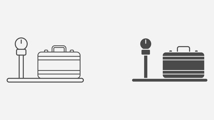 Cargo scale outline and filled vector icon sign symbol