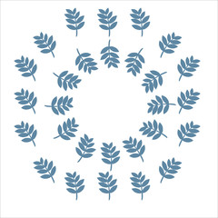 Round vector frame of leaves.