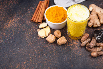 Turmeric golden milk with spices