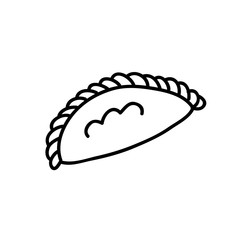 empanada doodle icon, vector illustration