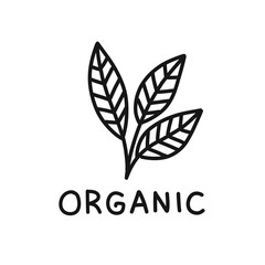 organic symbol doodle icon, vector illustration