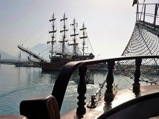 sailing ship in the bay
