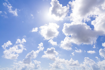 Beautiful blue sky background with clouds