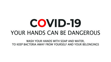 Wash your hands Information poster with text isolated on white background, vector illustration of Handwashing. Hands rinsing. Washing hands to keep clean flat black icon for websites and print