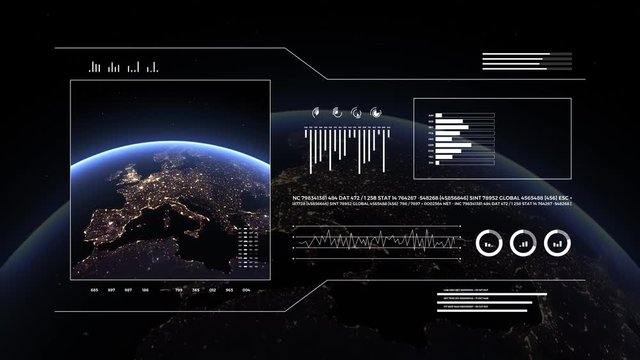 Planet Earth, view from space. 3d 4K animation of terrestrial globe.
