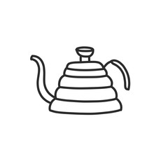 coffee kettle doodle icon, vector illustration